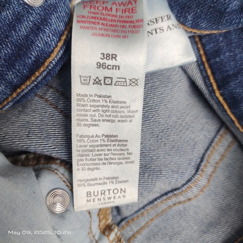 Mens Dark Blue Burton Stretch Slim Jeans Size 38 - Picture 9 of 13