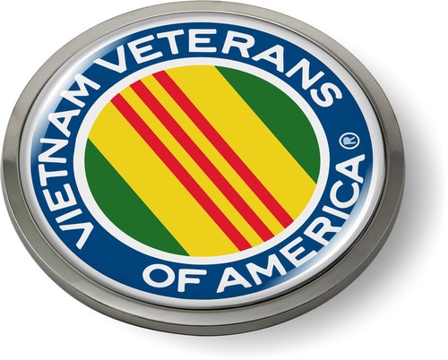 Emblem Car Sticker Chrome ROUND Bezel - Vietnam Veterans of America - Picture 2 of 17