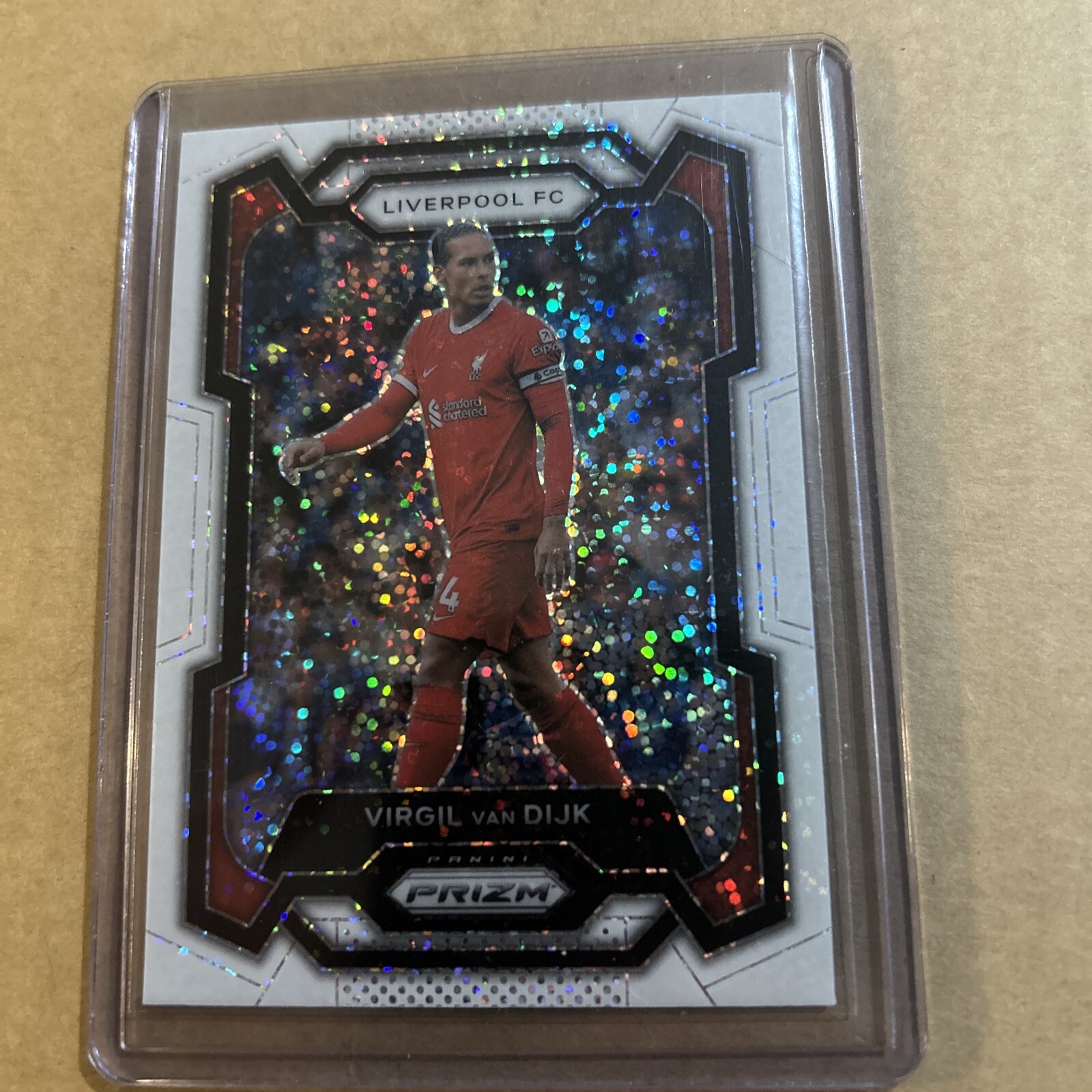 2023-24 panini prizm premier league Virgil Van Dijk White Sparkle Liverpool Fc