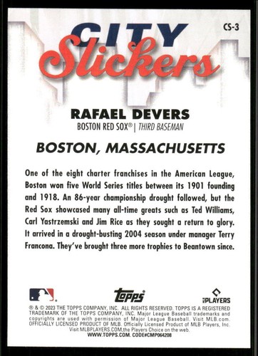 2023 Topps Big League #CS-3 Rafael Devers City Slickers - Picture 2 of 2