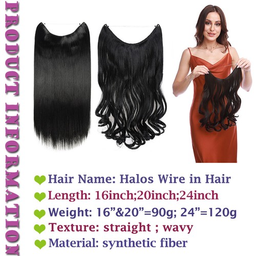 USA One Piece THICK 100% Real as Human Hidden Elastic Band Wire Hair Extensions - Picture 6 of 46