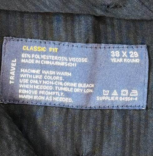 Pantalones de vestir plisados negros de viaje Stafford de ajuste clásico para hombre 38x30 - Imagen 13 de 13