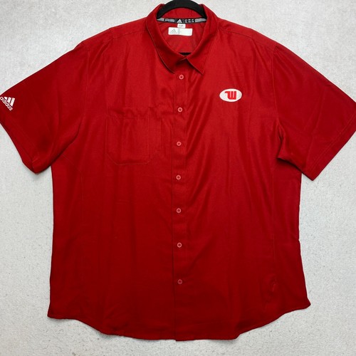 Wittentberg Tigers University Shirt Men's XL Red Short Sleeve Button Up Adidas - Picture 2 of 12