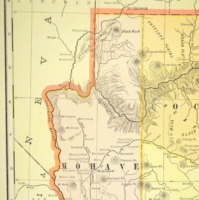 Vintage ARIZONA Territory Map Original LARGE Antique Wall Art Decor Tucson Vintage ARIZONA Territory Map Original LARGE Antique Wall Art Decor Tucson