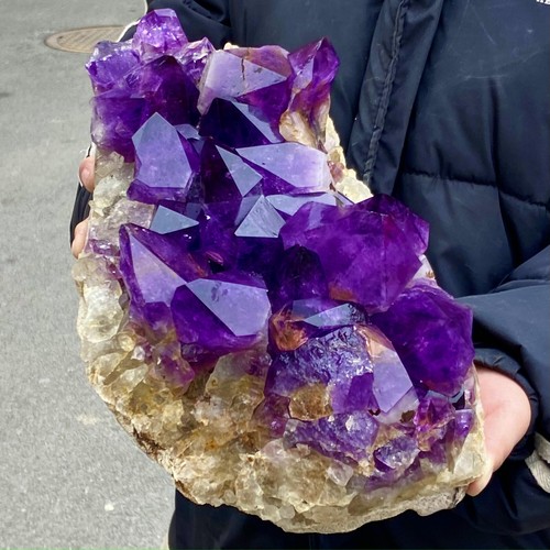 13.71LB Natural amethyst Cluster Quartz Crystal backbone mineral Reiki Stone - Imagen 9 de 12