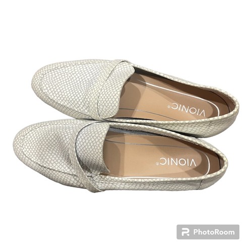 Vionic Shoes Womens  Zana Lizard Print White Comfort Smoking Venetian Flat 11 - Bild 2 von 5