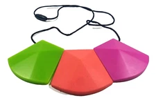 Lil Jumbl BPA Free Baby Teething Pendant Necklace FK025 Green/Orange/Pink