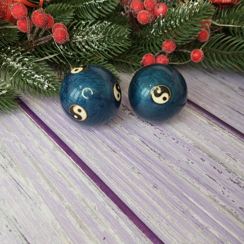 Chinese Iron Balls, Yin And Yang Design Musical Balls, Vintage Excersise or Medi - Picture 9 of 9