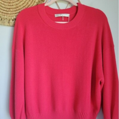 トリーナターク Trina Turk Chloe Ruffle Pullover レディース Sweaters Dragon Fruit Trina Turk, New, Chloe Dragon Fruit Pink Ruffle Wool