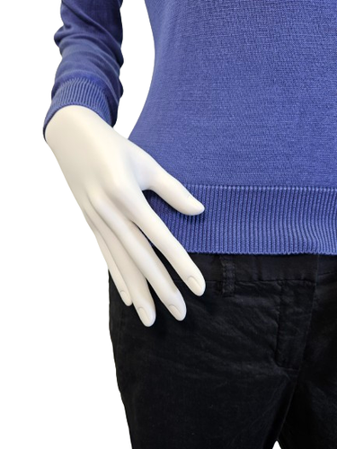 Camiseta azul 100 % seda para mujer talla mediana manga larga de agosto seda - Imagen 5 de 8