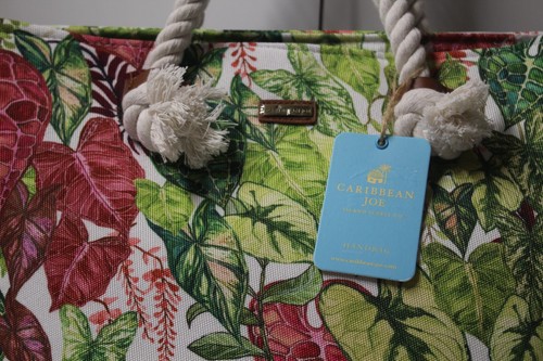 XL Caribbean Joe Beach Shoulder Tote Bag Shopper Vacation Resort Tropical NWT - Picture 3 of 10