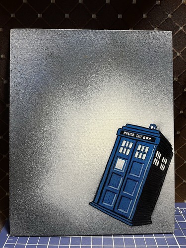 “Blue Box In Void” Original Doctor Who Tardis Painting Terry Rosler 8x10 Canvas. - Picture 2 of 9