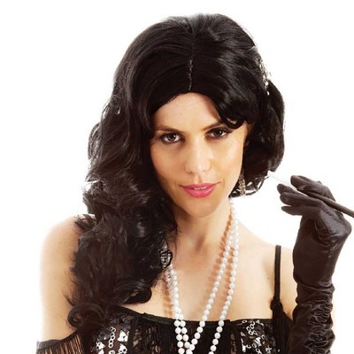 Black Flirty Flapper Costume Wig Women S 1920s Brunette Coquette