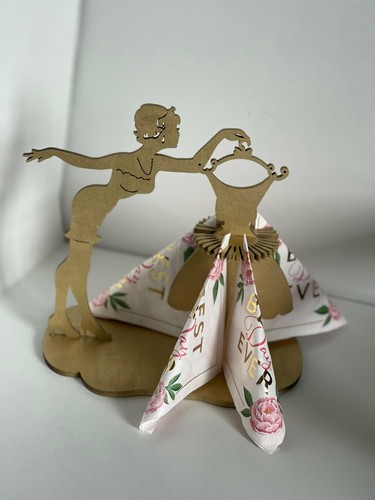 Serviettenhalter 9" hoch | Tischgedeck| Geschenk für Sie| Küchendeko| Golden - Bild 3 von 4