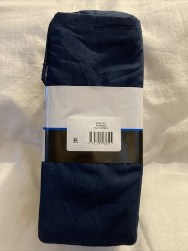 New Mainstays 300 Thread Count Full Fitted Sheet Blue Cove Cotton/Poly Mfg Seal - Picture 3 of 5