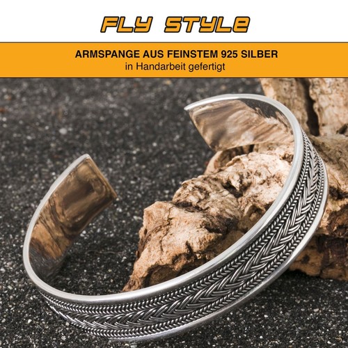 Echt 925 Silber Armreif Wikinger Kelten Armspange Armband verstellbar  - Bild 6 von 7