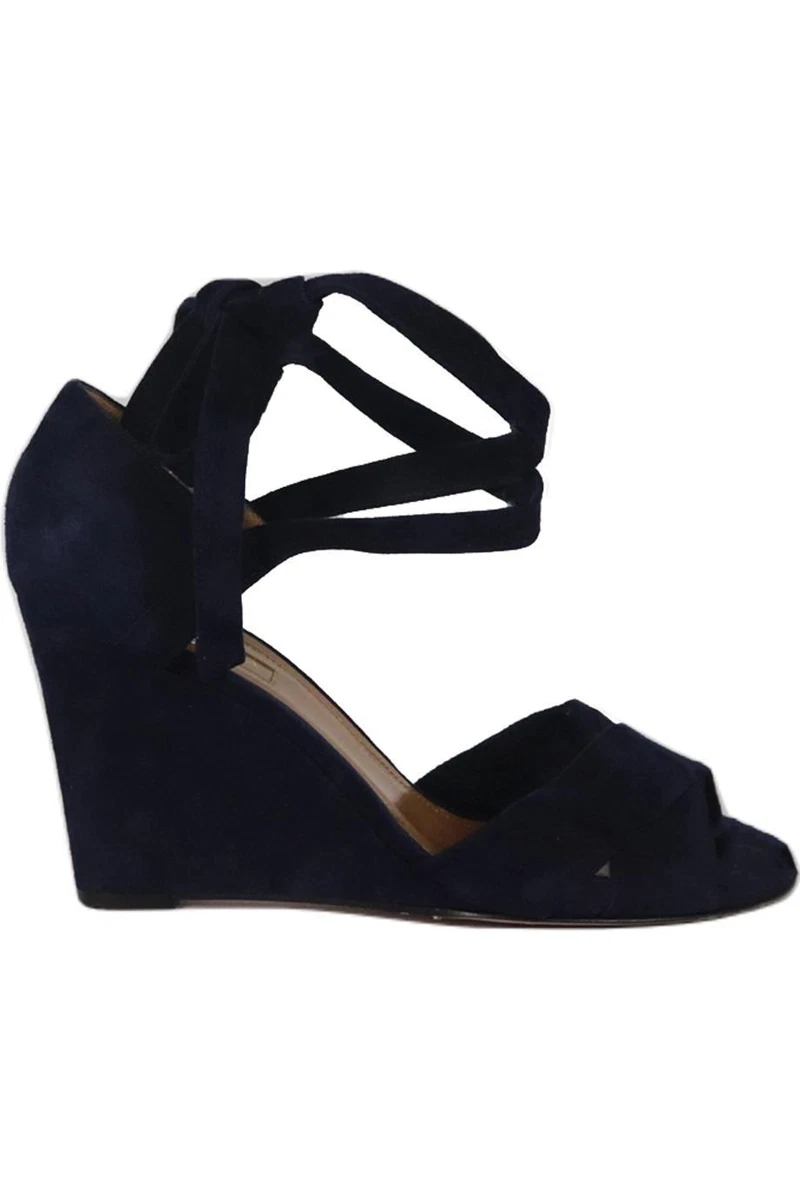 AQUAZZURA SUEDE WEDGE SANDALS EU 40 UK 7 US 10