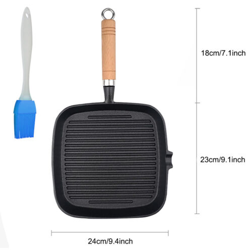 Grill Pan Non Stick Griddle Frying Poring Lips Induction Skillet Cooking Steak - Picture 2 of 21