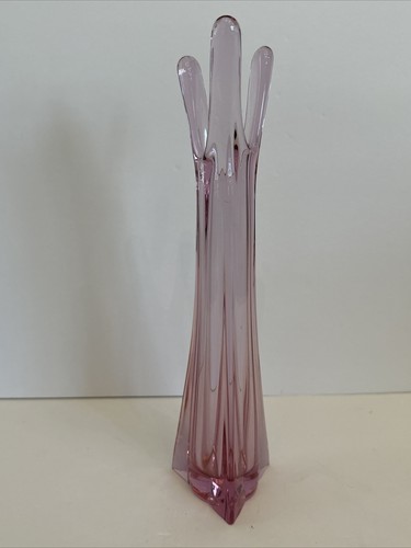 RARE Vintage Viking Thistle Pink 3 Foil Swung Vase 9 Inches Tall - Picture 3 of 7