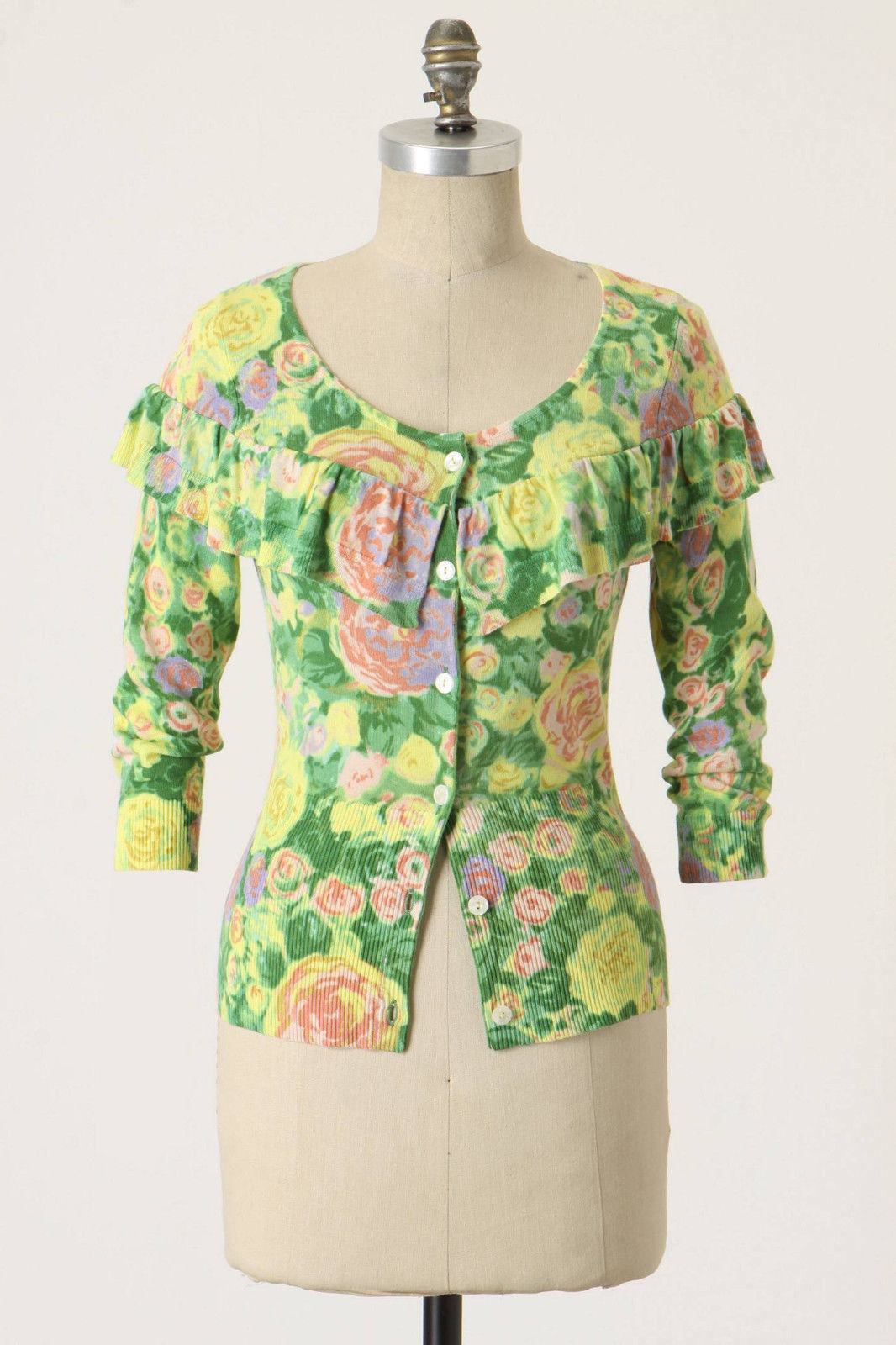 Anthropologie Top Cardigan Sweater colord Pencil Floral By Yellow Bird, Size S Anthropologie Top Cardigan Sweater colord Pencil Floral By Yellow Bird, Size S