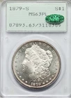 1879 Morgan Silver Dolar PCGS and CAC MS63 PL Frosty Proof Like Strike