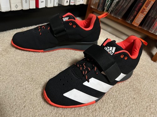 Adidas Adipower 2 Weightlifting Shoes Sneaker Black Solar Red GZ0178 Men's 9.5 - Picture 6 of 13