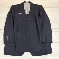 Paul Stuart Suit Mens Pinstripe Wool 2 Pc Tailored In USA Lined Classic