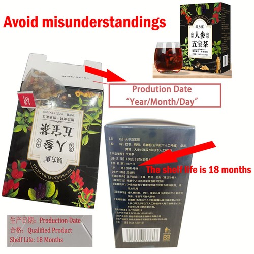 30 pezzi tè al ginseng sei treasure, tè ai reni, tè al fegato, dattero rosso salute dei reni - Foto 11 di 16