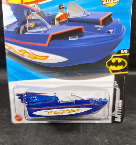 2025 HOT WHEELS 1966 BATMAN BAT BOAT BLUE 5/5 #232 NEW FREE SHIPPING - Picture 2 of 5