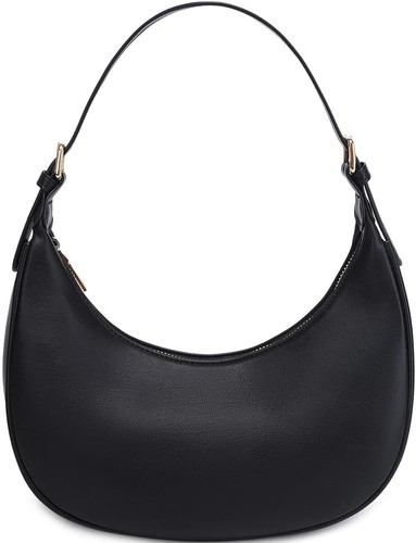 Fashion Small Crescent Underarm Shoulder Bag for Women Trendy Purse Black