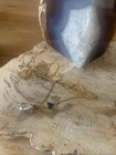 Pendant Necklace With Hematite Heart And Gray Bead