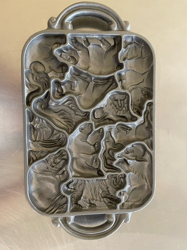 NEW John Wright Animal Puzzle Shortbread Cookie Mold Pan Cast Iron Vintage 1984 - Picture 3 of 10