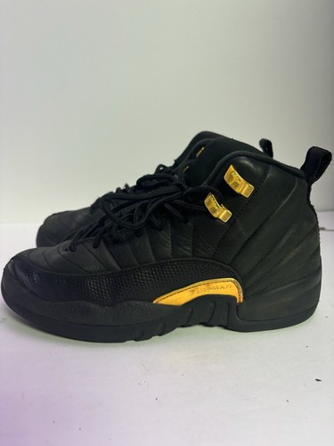 Nike Jordan Retro 12 Big Kids 5Y 153265 071 Black Taxi Yellow Gold Mid Top