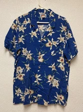 VTG Paradise Found Hawaiian Shirt  Blue Star Orchid Tom Selleck Magnum PI Sz XL