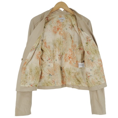 JACOB COHEN Chaqueta De Cuero C960 Beige Para Damas Talla EU 46 - Picture 6 of 10