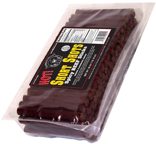 Hot Short Shots (120 hot and spicy 3.5” beef sticks per 30oz bag) - Picture 1 of 3