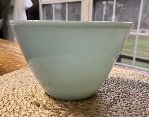 VTG  Fire King Mixing Bowl Splash Proof  Large 8.5” Delphine Blue Milk Glass