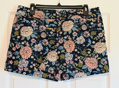 LOFT Women s The Riviera Shorts Floral Print Flat Front Stretch Size 8