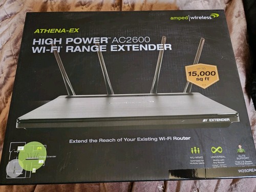 Athena-EX High Power AC2600 Wi-Fi Range Extender Amped Wireless NEW SEALED