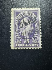 US Scott #R219 $3 Revenue Stamp (Series 1914)- Used, Heavily Hinged