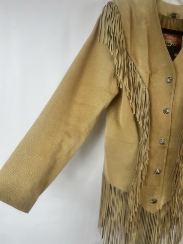 Cripple Creek Womens Jacket Size L Color: TanLeather Western Boho - Picture 8 of 13