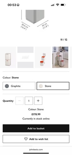 Joseph JosephIntelligent Waste Totem Compact Bin, 40L, Stone - Picture 6 of 6