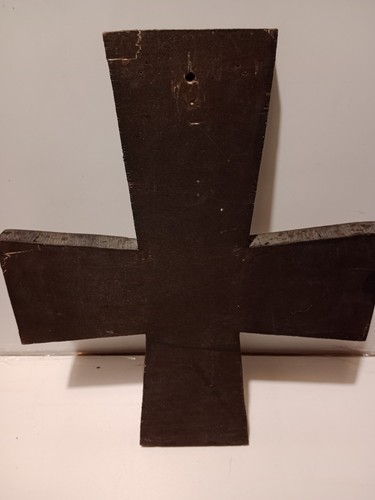 Antico Elemosiniere Da Chiesa Legno Pregiato Anni '80O Con Croce In Legno - Foto 17 di 20