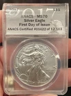 2017 1 oz. American Silver Eagle ANACS MS70 First Day of Issue