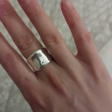 Chunky 925 Sterling Silver Dome Ring Thick Bold Solid Minimalist Statement