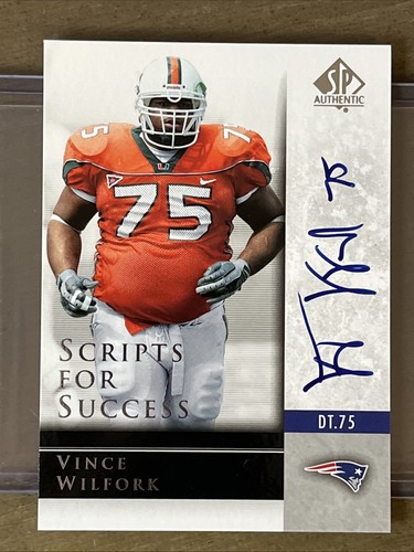 2004 SP Authentic Vince Wilfork Scripts for Success Auto RC #SS-VW Patriots - Picture 1 of 2