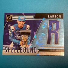 Kyle Larson 2025 Donruss Spellbound “R” Blue Cracked Ice #/99