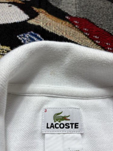 Vintage Lacoste Polo Shirt Big Gator Logo Size 3 Small Men’s White 19x27.5 - Picture 8 of 14
