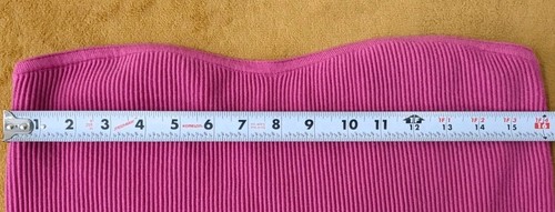 Bar Iii Women's Rib-Knit Strapless Tube Top Pink Orchid SZ XL - Picture 2 of 3
