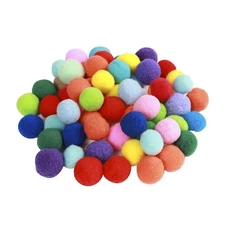 100 PCS 3cm Large Multicolor Pom Poms Colorful Fuzzy Puff Balls for DIY Arts
